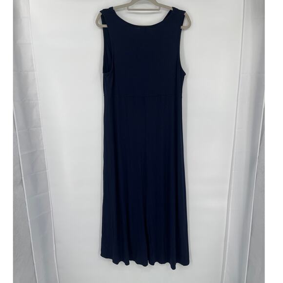 Vtg 90s Chico's Babydoll Maxi Dress Sz 16 Chicos 3 Asymmetrical Coastal Minimal - Picture 7 of 13